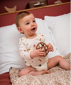 GEMO Bodies à manches longues motifs légumes bébé garçon Beige