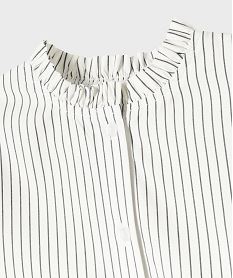 chemise rayee avec col fronce fille blancI908801_2