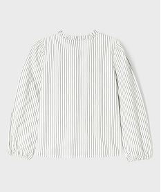 chemise rayee avec col fronce fille blancI908801_3