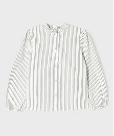 chemise rayee avec col fronce fille blancI908801_4