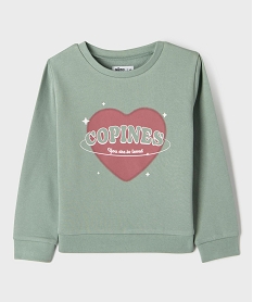 GEMO Sweat à motif avec intérieur molletonné fille Vert