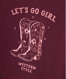 sweat a motif avec interieur molletonne fille rouge sweatsI910401_2