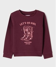 sweat a motif avec interieur molletonne fille rouge sweatsI910401_4