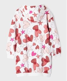 robe sweat a capuche imprime all over fille roseI910801_3