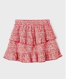 GEMO Jupe à volants à motifs fleuris fille rouge standard