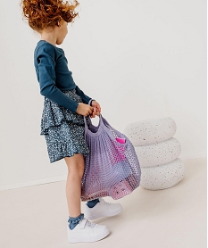 GEMO Jupe à volants à motifs fleuris fille bleu standard