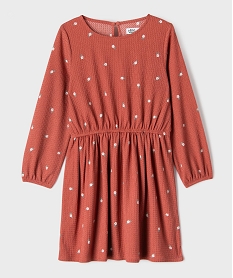 GEMO Robe manches longues en maille extensible imprimé fille Rose