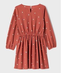 robe manches longues en maille extensible imprime fille roseI912101_3
