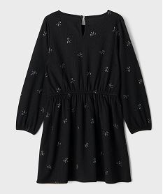 robe manches longues en maille extensible imprime fille noirI912301_3