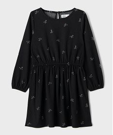 robe manches longues en maille extensible imprime fille noirI912301_4