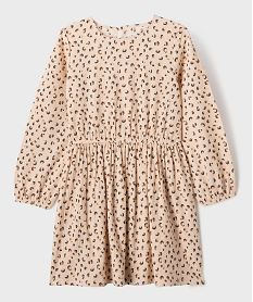 robe manches longues en maille extensible imprime fille beigeI912501_2