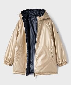 manteau impermeable a capuche reversible fille - lulucastagnette bleuI912701_3
