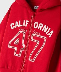 sweat zippe a capuche avec inscription fille rouge standard sweatsI913101_2