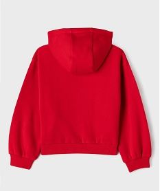 sweat zippe a capuche avec inscription fille rouge standard sweatsI913101_3