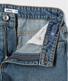 jean loose a taille reglable en denim 100 coton fille bleu vif jeansI913701_3
