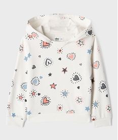 sweat a capuche imprime enfilage facile fille beige sweatsI914101_4