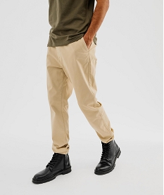 GEMO Pantalon jogger en toile de coton homme beige standard