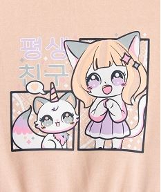 sweat blousant en molleton doux imprime fille rose standard sweatsI916901_2