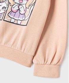 sweat blousant en molleton doux imprime fille rose standard sweatsI916901_3