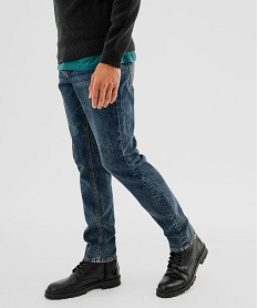 GEMO Jean droit en denim délavé Bleu