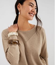 pull ample en maille pailletee femme beige standard pullsI918401_2