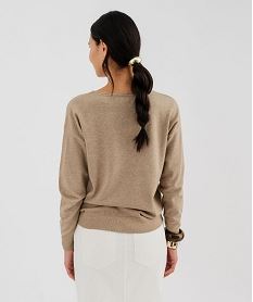 pull ample en maille pailletee femme beige standard pullsI918401_3
