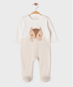 GEMO Pyjama en velours motif hérisson bébé Blanc