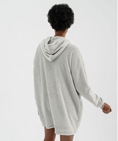 chemise de nuit a capuche en maille duveteuse femme - hello kitty gris standard nuisettes chemises de nuitI920001_3