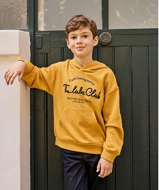 GEMO Sweat à capuche en maille piquée garçon - LuluCastagnette jaune standard