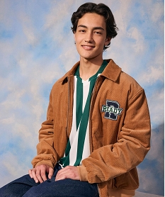 GEMO Blouson en velours côtelé matelassé garçon marron standard