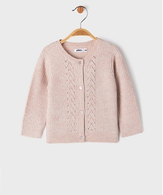 GEMO Gilet en maille fantaisie avec fil métallisé bébé fille rose standard