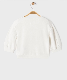 sweat avec manches froncees et motif brode bebe fille beigeI925901_4
