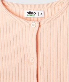 gilet en maille cotelee coupe ajustee fille rose standard giletsI927101_2