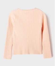 gilet en maille cotelee coupe ajustee fille rose standard giletsI927101_3