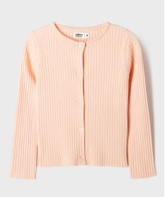 gilet en maille cotelee coupe ajustee fille rose standard giletsI927101_4