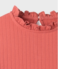 tee-shirt manches longues avec col rond fronce fille[missing] rose tee-shirtsI928501_2