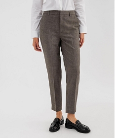 GEMO Pantalon de tailleur coupe fuselée femme Brun