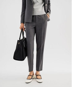 GEMO Pantalon de tailleur coupe fuselée femme Gris