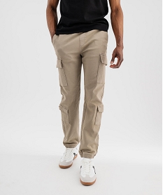 GEMO Pantalon jogger coupe cargo avec taille ajustable homme beige standard