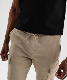 pantalon jogger coupe cargo avec taille ajustable homme beige standardI932301_4