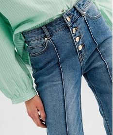 jean flare taille normale en denim stretch a plis femme lulucastagnette bleuI932501_2