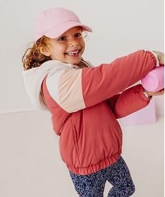 blouson a capuche tricolore doublure polaire fille rose standardI934401_2