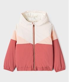 blouson a capuche tricolore doublure polaire fille rose standardI934401_3