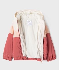 blouson a capuche tricolore doublure polaire fille rose standardI934401_4