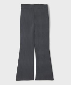 pantalon raye coupe flare en maille extensible fille gris pantalonsI935801_3