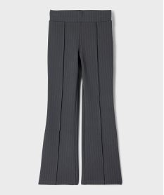 pantalon raye coupe flare en maille extensible fille gris pantalonsI935801_4