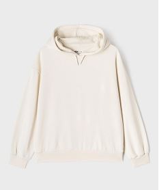 sweat a capuche en molleton uni fille beige standard sweatsI936401_2