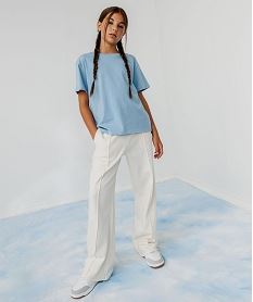 GEMO Pantalon de jogging coupe large taille élastique fille beige standard