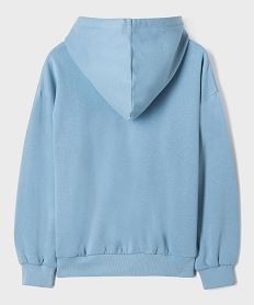 sweat a capuche en molleton uni fille bleu grise sweatsI936801_3