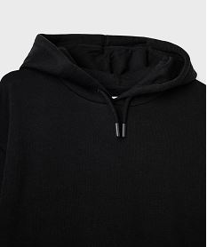 sweat a capuche en molleton uni fille noir standard sweatsI937001_2